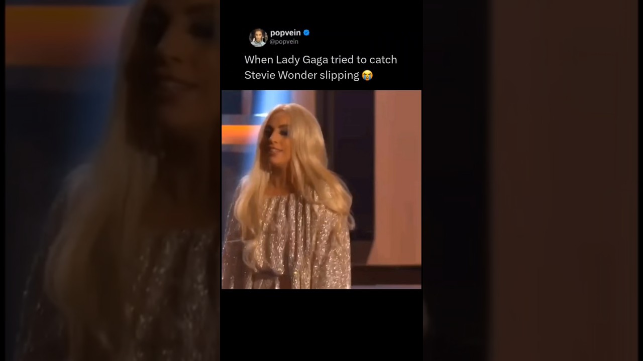When Lady Gaga tried to catch Stevie Wonder slipping 😭