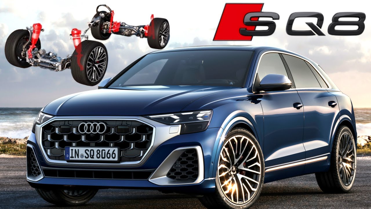 Audi SQ8 2024 года с адаптивной пневматической подвеской plus, eAWS, спортивным дифференциалом и полным управлением.