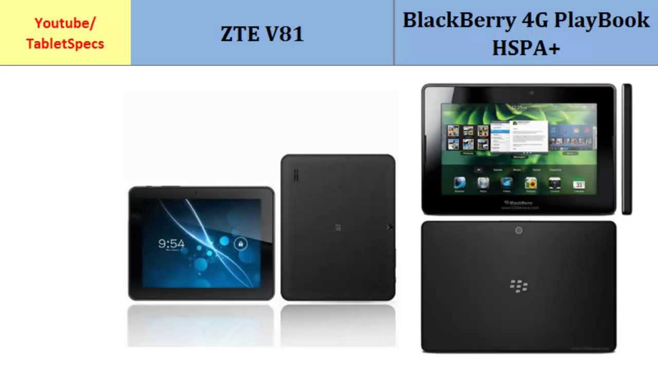 ZTE V81 Vs BlackBerry 4G PlayBook HSPA+, full specs