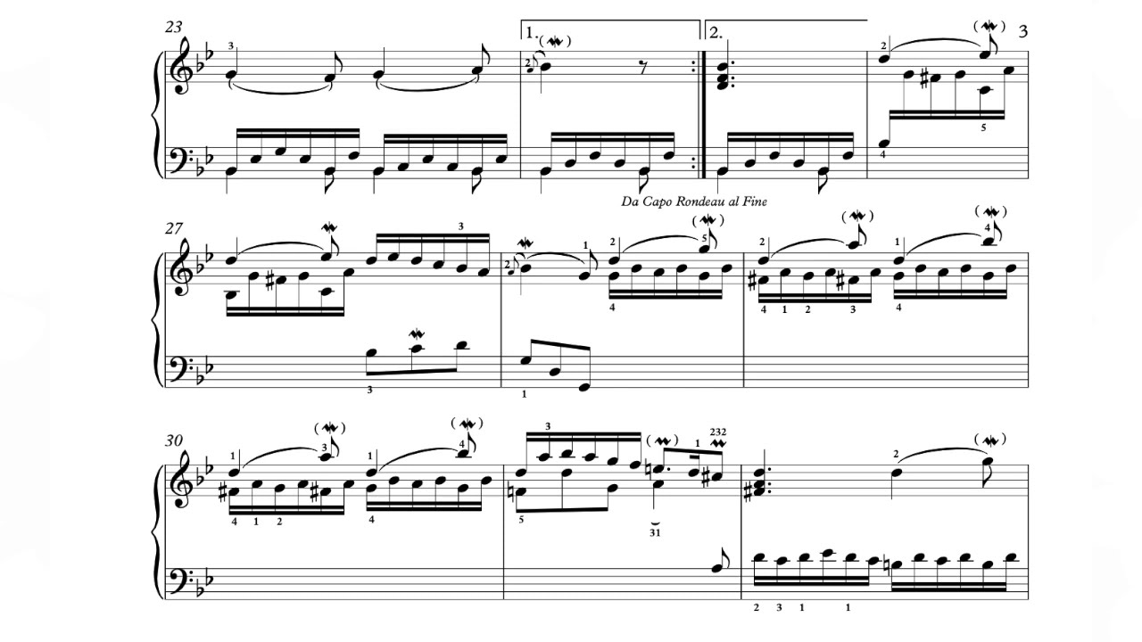 Rondeau in Bb major (BWV Anh. 183) 'Les Bergeries' (The Sheepfolds) - Notebook Anna M. Bach