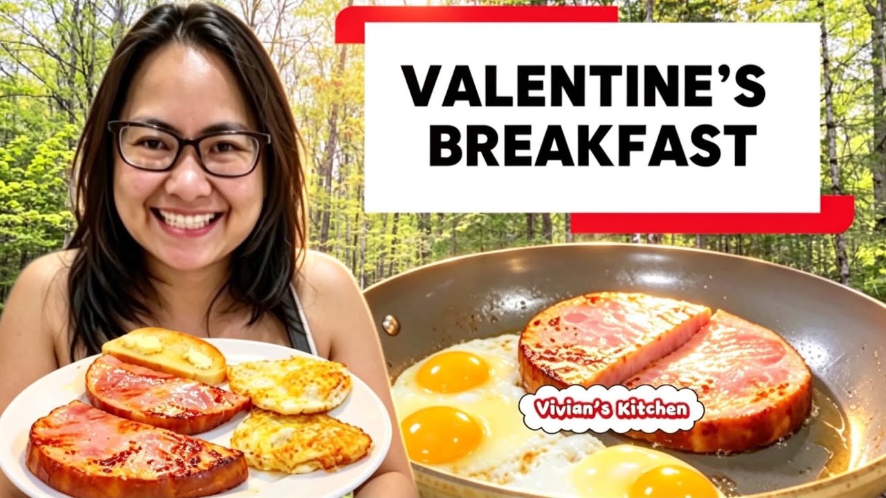 Valentine’s Breakfast | Ham, Eggs and Toast Savory Breakfast