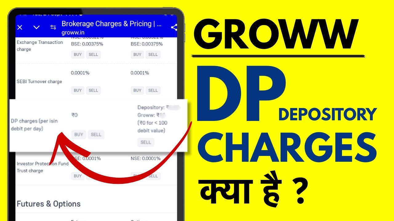 Groww me DP Charges Kya Hota Hai? DP Charges in Groww App
