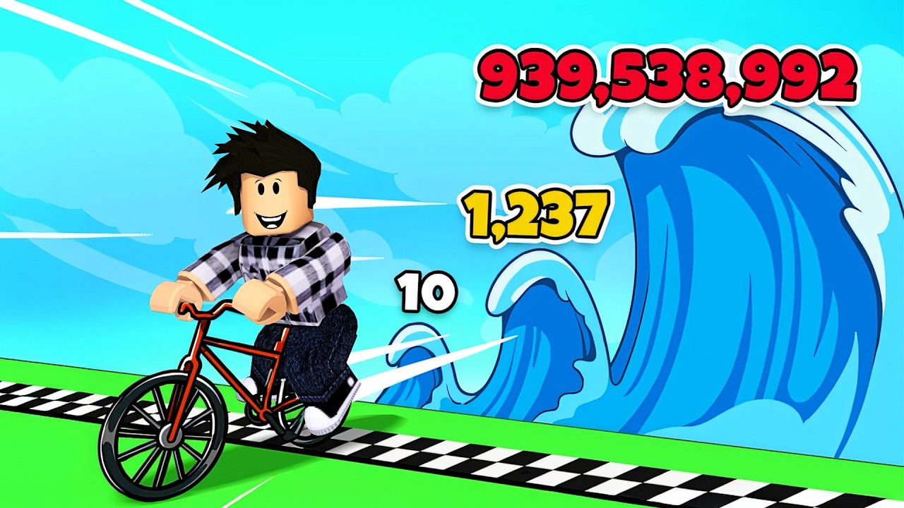 J'ACCÉLÈRE À CHAQUE SECONDE ! J'AI ÉCHAPPÉ À UN TSUNAMI GÉANT À VÉLO ! 🚴‍♂️🌊 Roblox