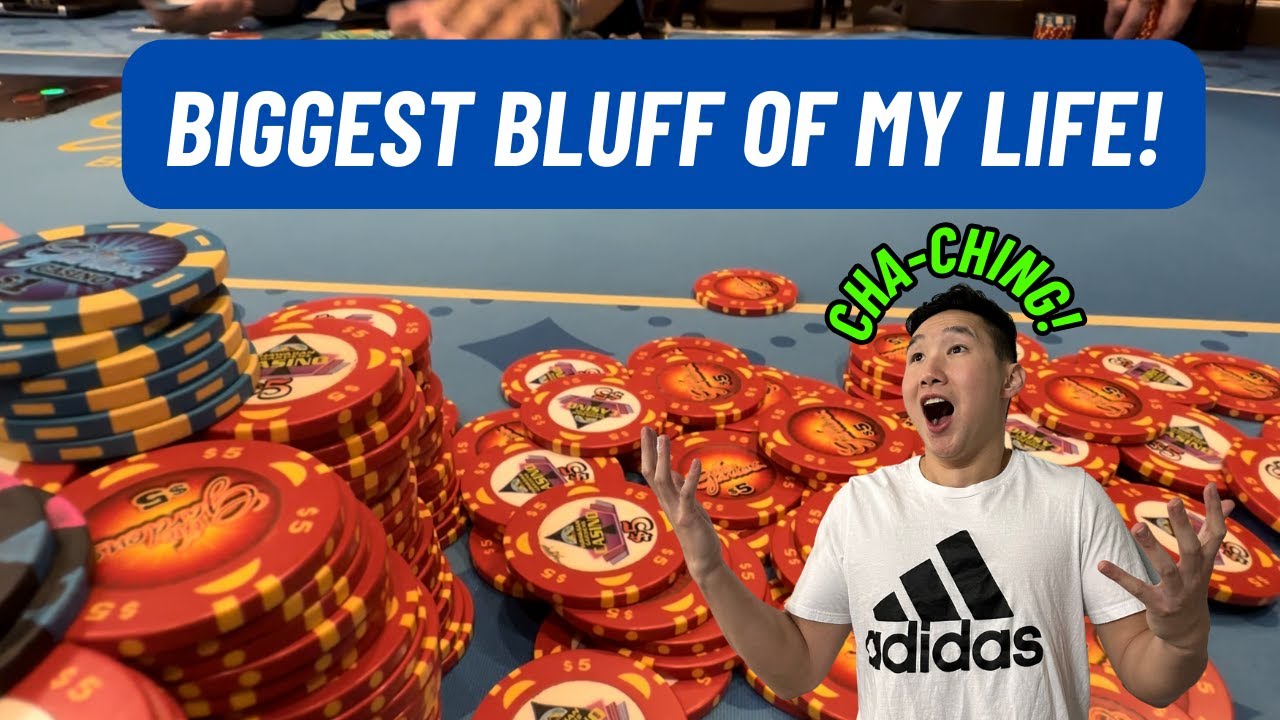 MAKING THE BIGGEST BLUFF OF MY LIFE IN A $5/$5 GAME| Poker Vlog #6
