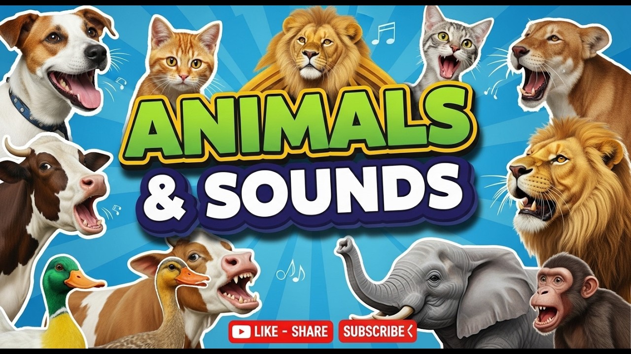Animal Sounds for Kids 🐶🐱 | Learn Animals and Their Sounds | Learn Animal Names and Sounds |