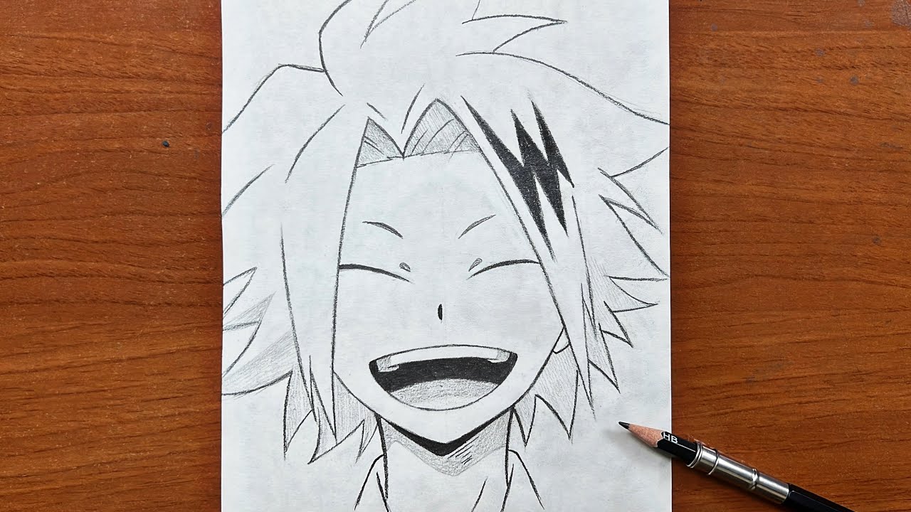 How to draw anime boy ( Denki Kaminari ) step-by-step | Easy anime drawing