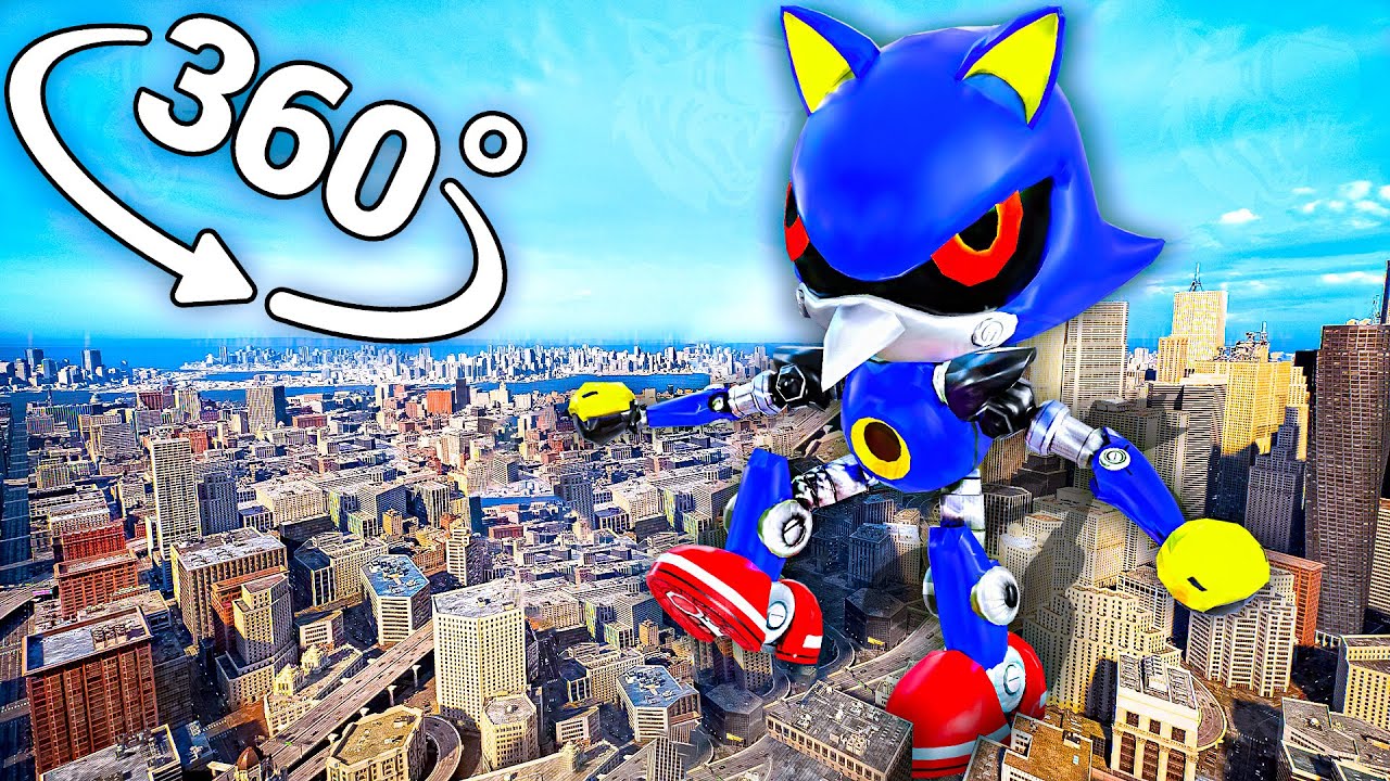 Metal Sonic Hue Hue Hue - City in 360° Video | VR / 8K | (metal sonic hue hue hue meme)