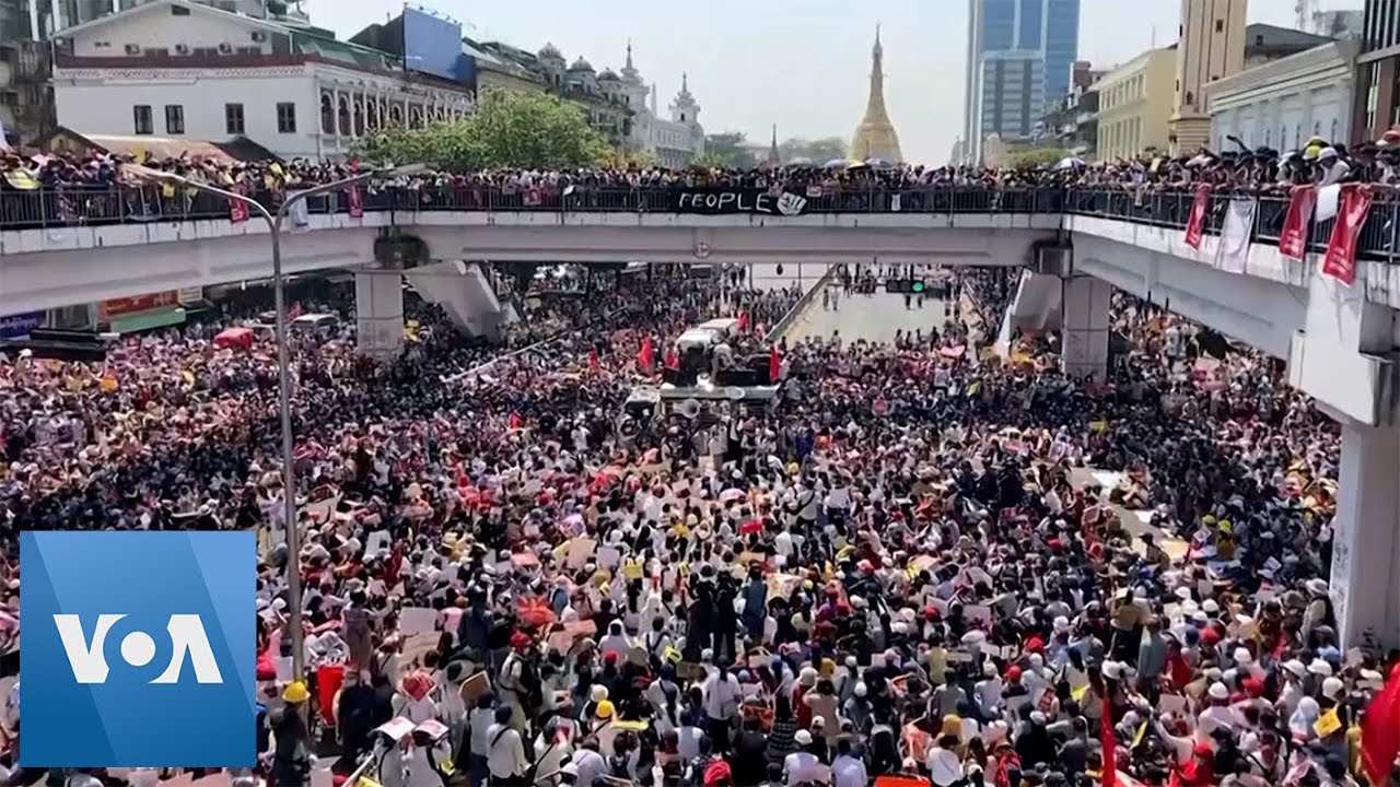 Myanmar Protesters Stage Largest Demonstration So Far
