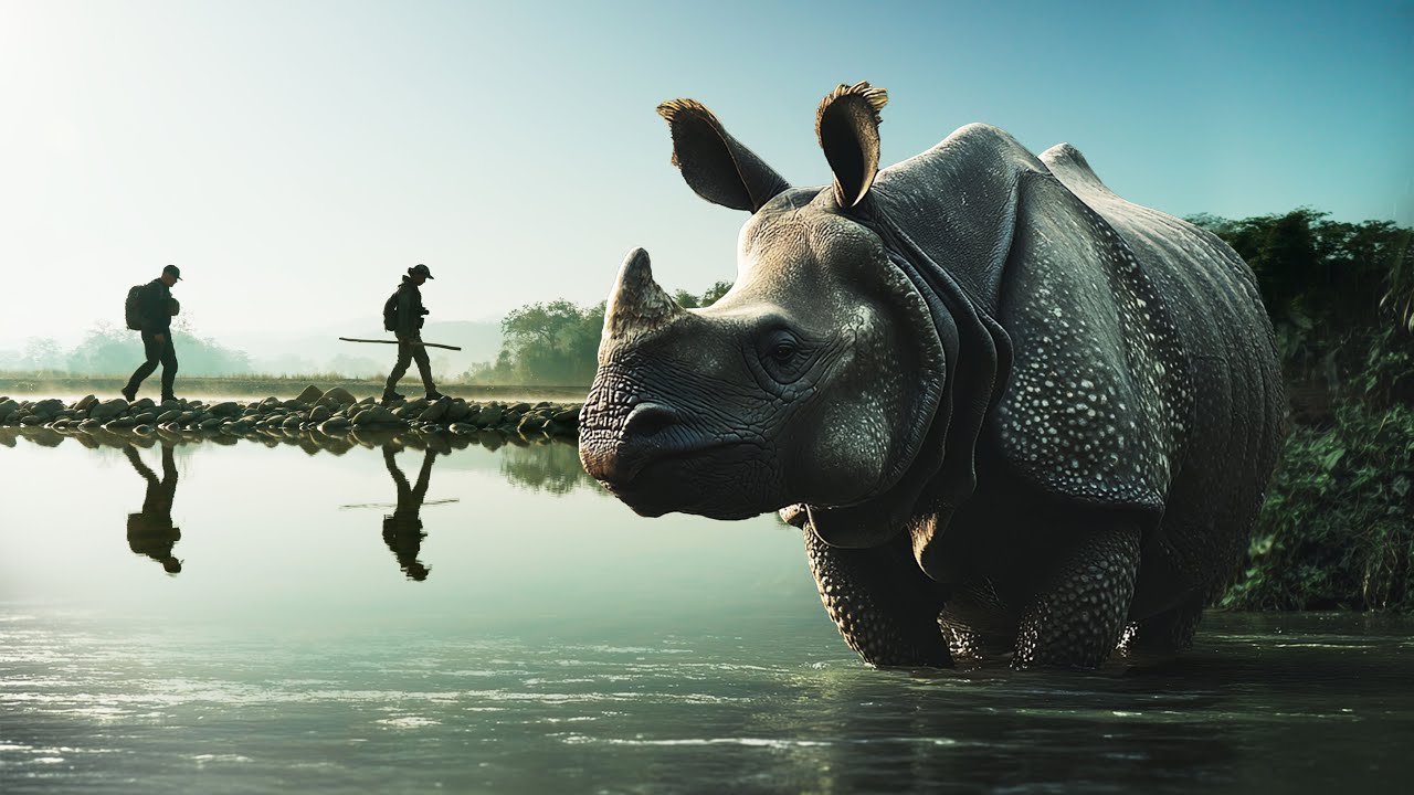 On Foot With a Massive Rhinoceros in a Remote Jungle!