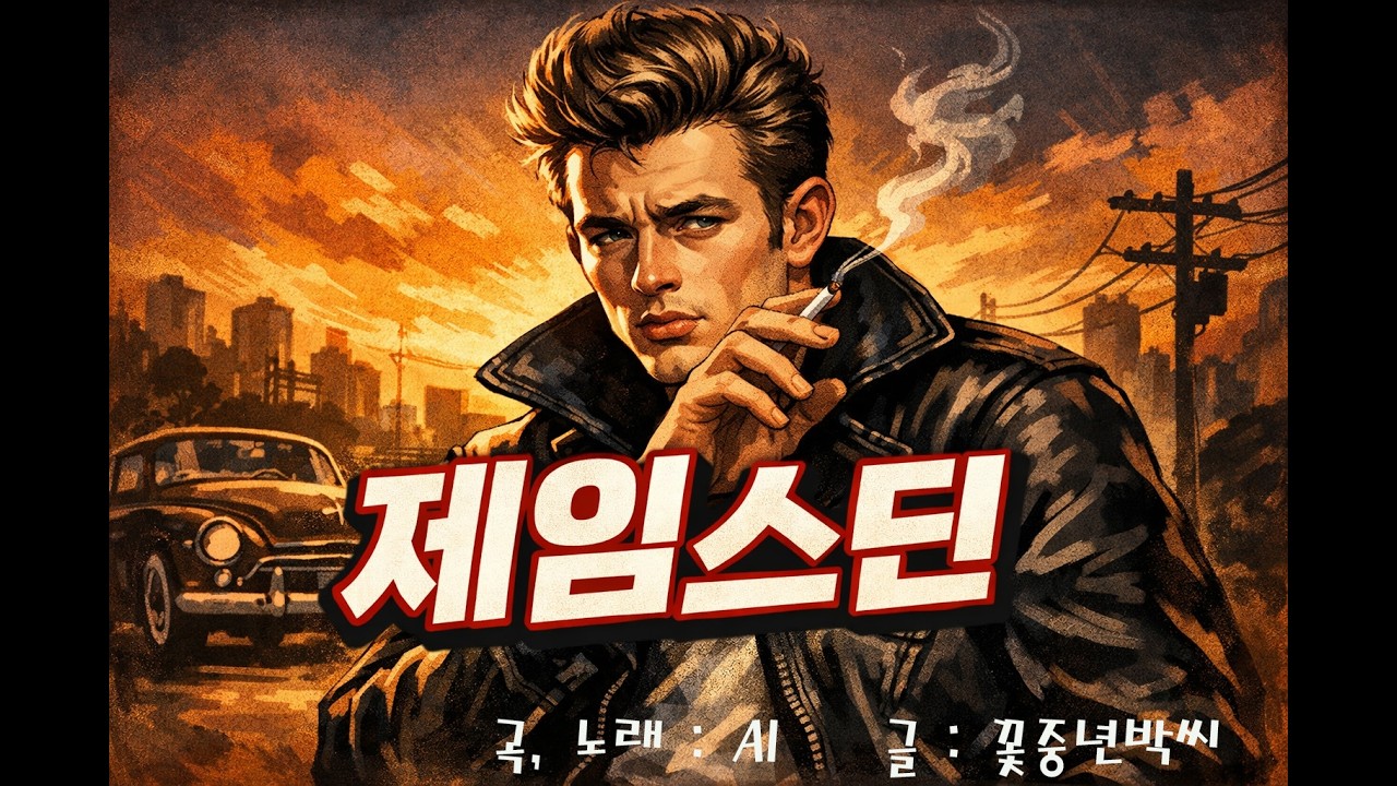 제임스딘/ 블루스 음악/James Dean / 영어공부/일어공부/꽃중년박씨가 글을 쓰고 AI가 곡을 만들고 노래 부른 곡