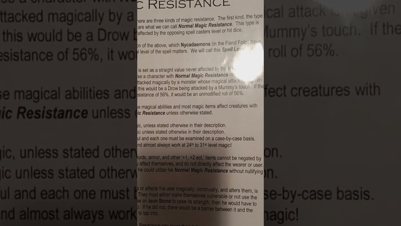 Magic Resistance in it's many forms