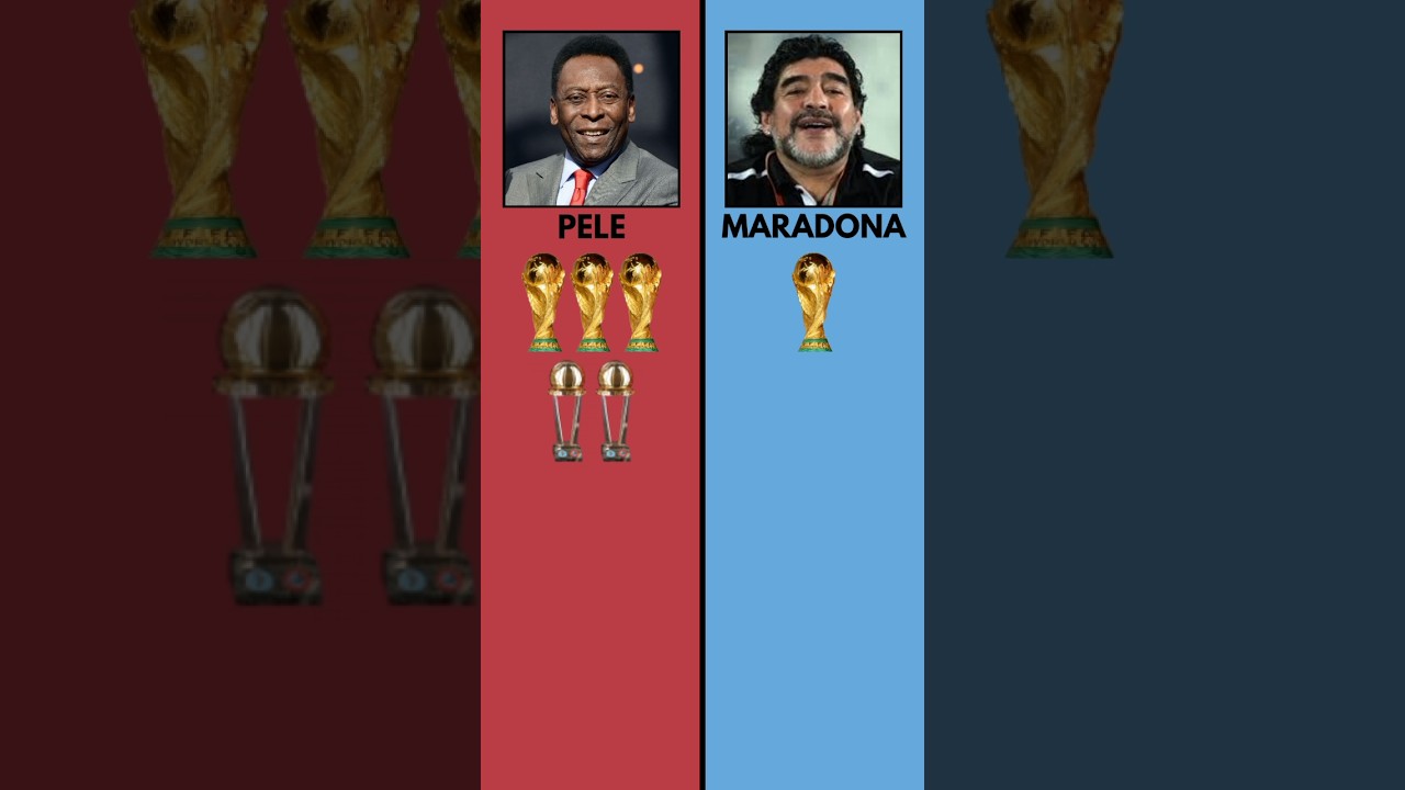 Pele 🇧🇷 vs Maradona 🇦🇷 All Trophies 🏆 #shortsfeed #music #trending