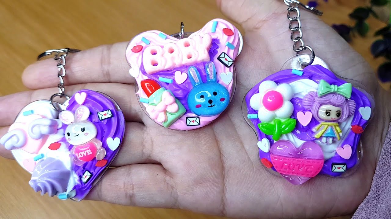 DIY Cute Keychains | How to make Keychain | Cream Glue | Cute Resin