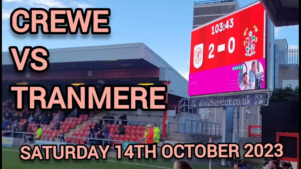 Crewe Alexandra v Tranmere Rovers at the Mornflake stadium, October 14th 2023 - view from the stand.