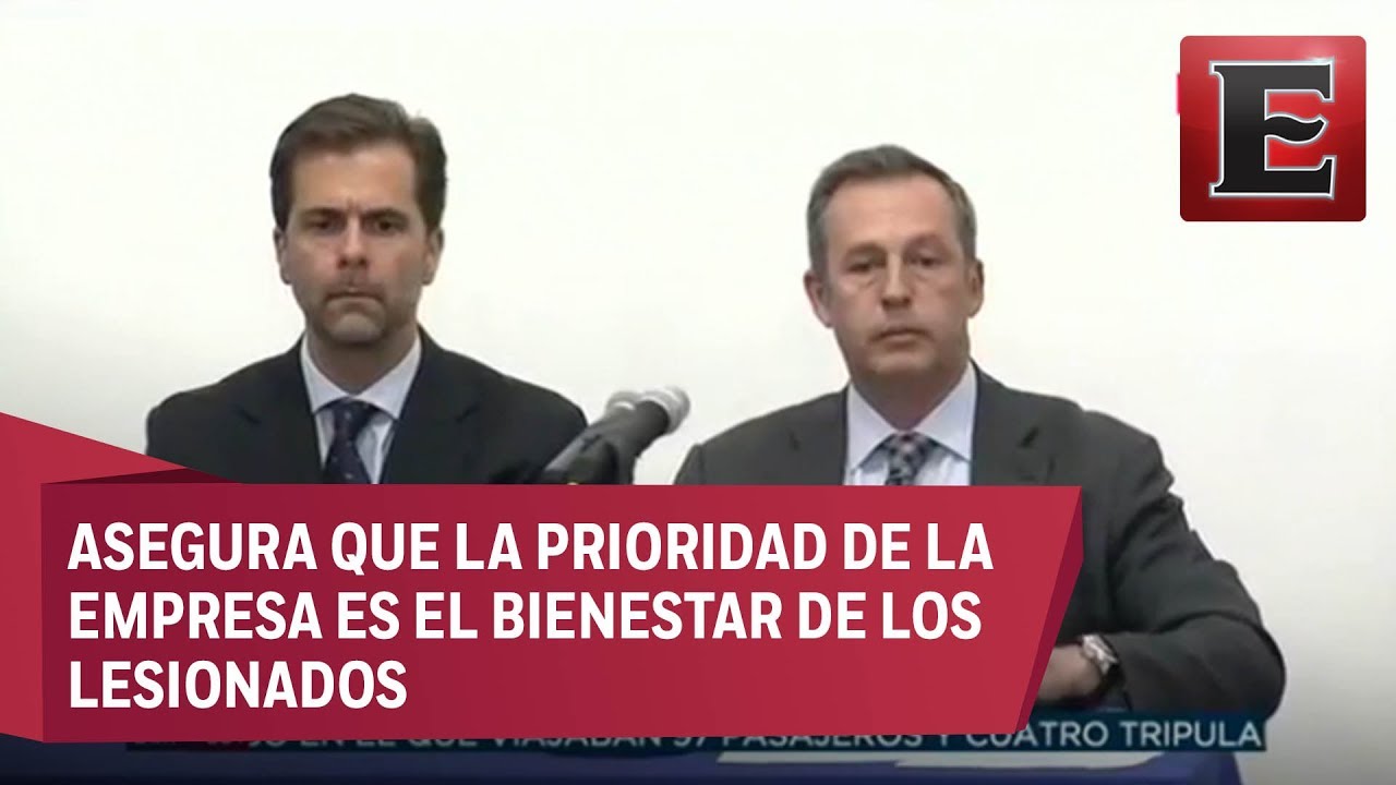 Conferencia de prensa de Aerom&eacute;xico por accidente en Durango