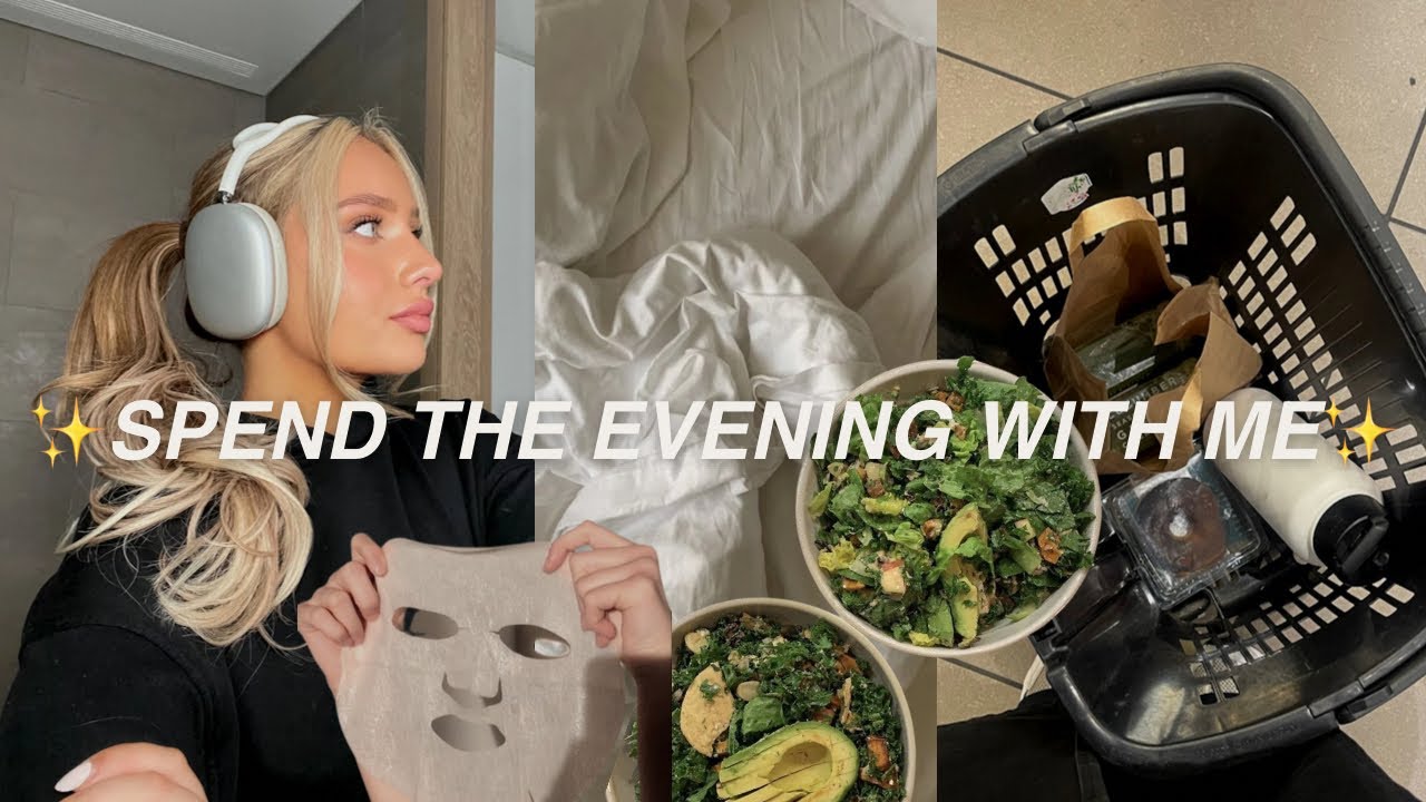 spend the evening with me vlog (grocery trip, hot girl walk, evening routine, self care, cooking)