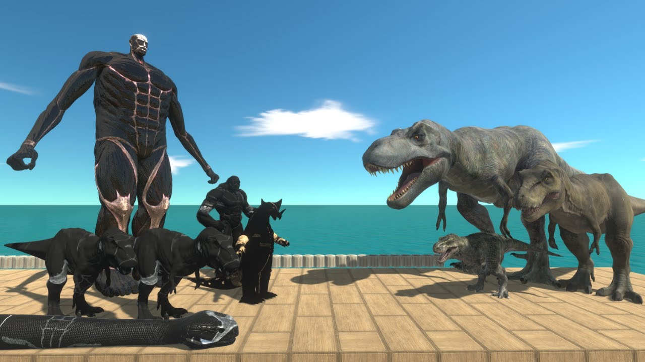 Tyrannosaurus Rex Castle | Dirty Team + Dirty Colossal Titan vs Trex Evolution on Castle - ARBS