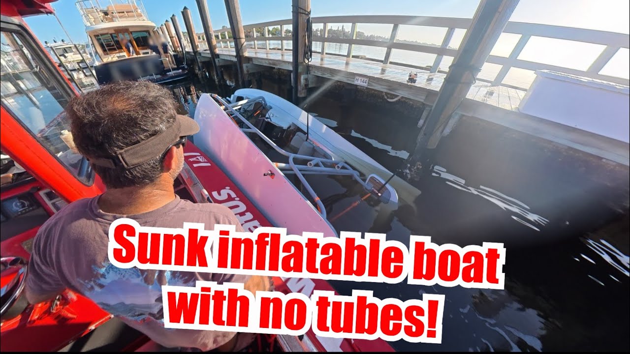 Ponton 21' zatonął przy nabrzeżu! Ratowanie, odzyskiwanie i holowanie w najprostszy możliwy spos&oacute;b. #ratowanie