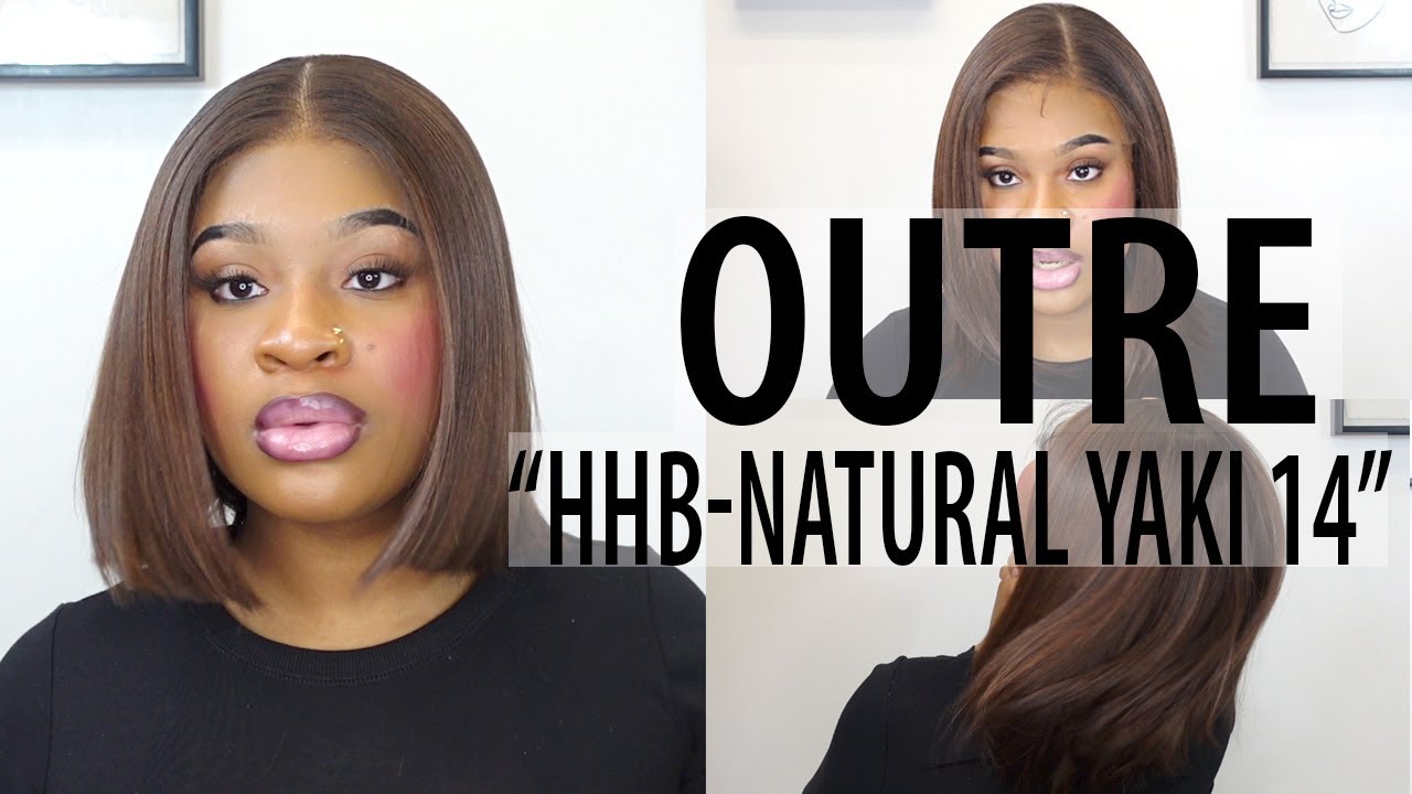 Outre Glueless Human Hair Blend 5X5 HD LACE CLOSURE WIG - HHB - NATURAL YAKI 14