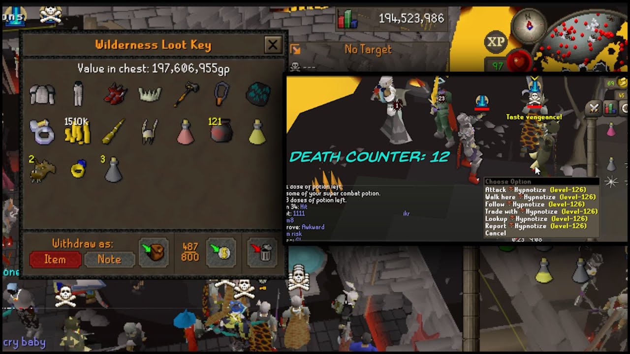Most CHAOTIC Bounty Hunter pking video ever (500m loot)