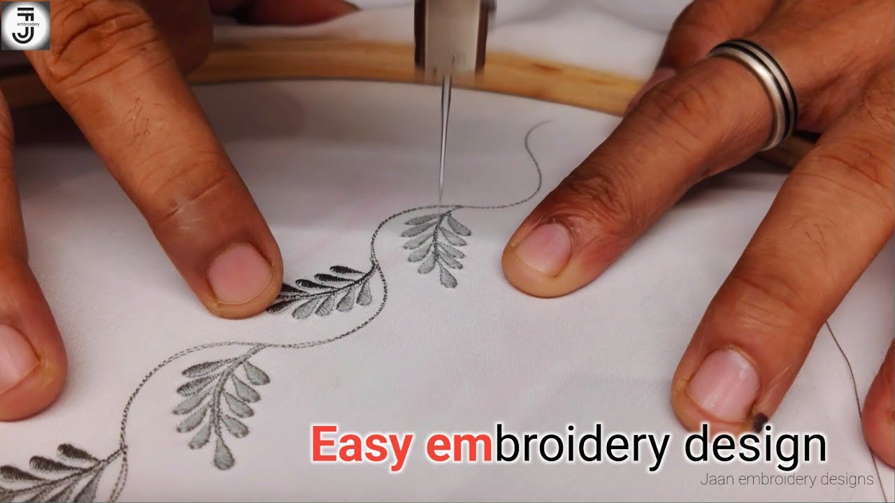 Simple Border Embroidery Design for Beginners | Easy Zig-Zag Machine Work ✅