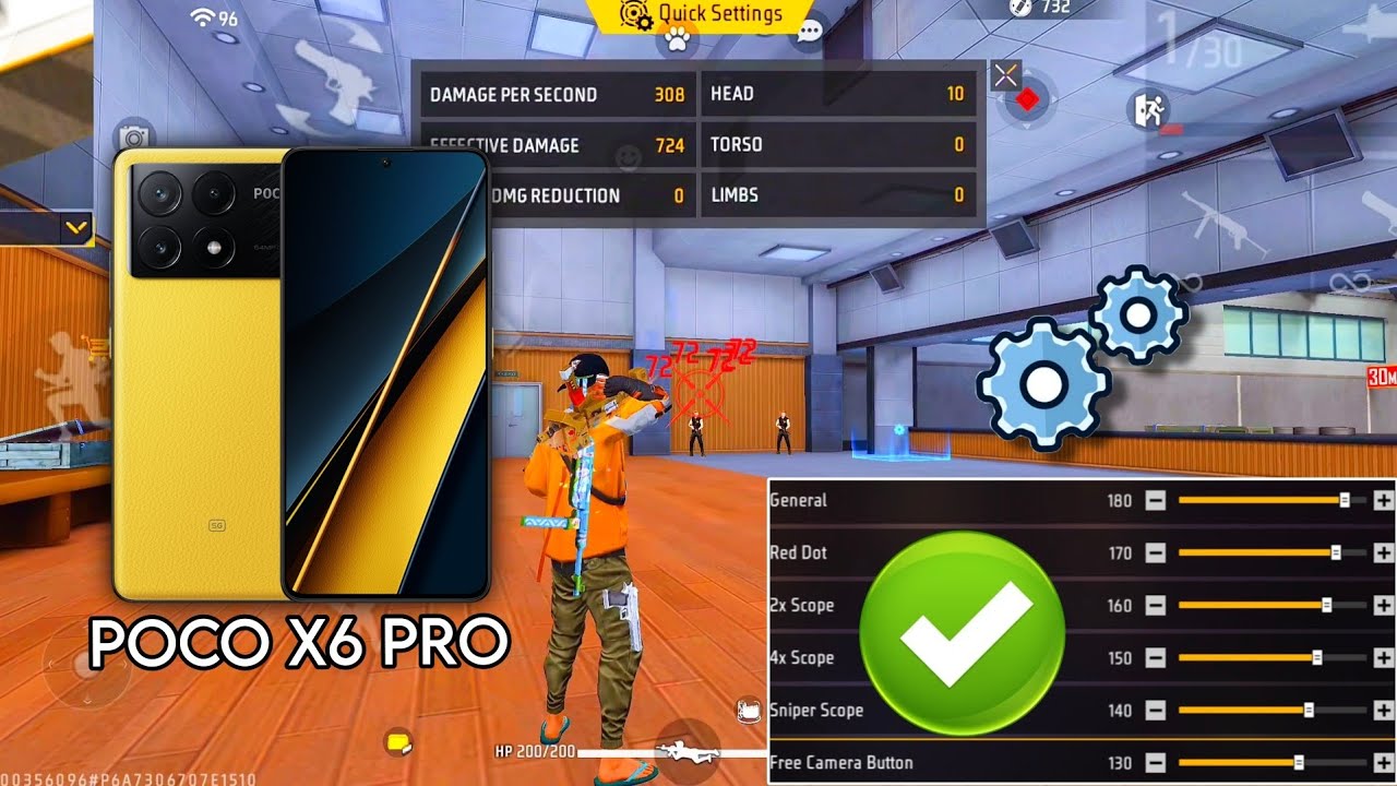 Poco X6 Pro free fire sensitivity setting ⚙️ | Poco X6 Pro free fire headshot setting ⚙️