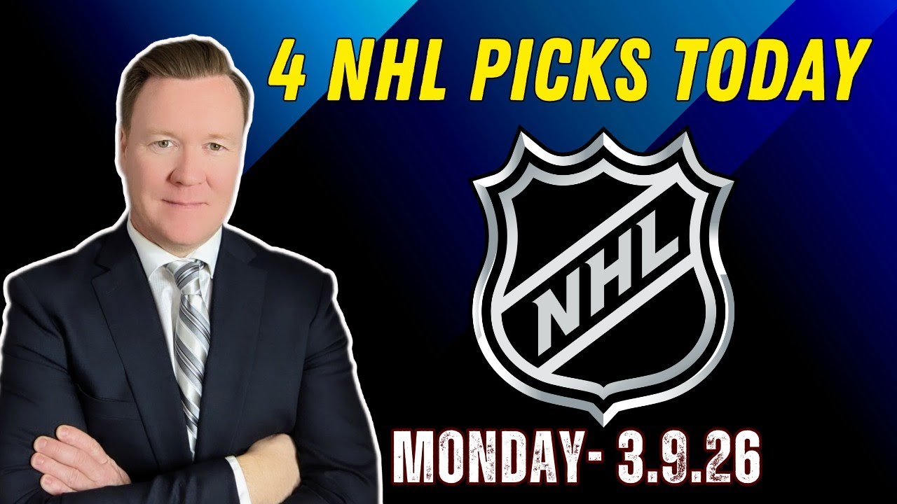 Monday 4 NHL Betting Picks l 3/9/26 l Vernon&rsquo;s Best NHL Bets, Expert Picks and Predictions