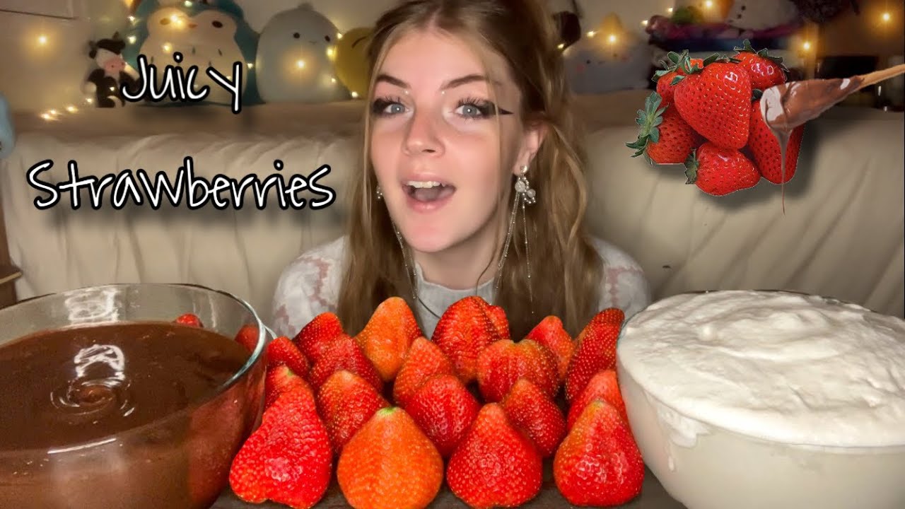 STRAWBERRIES AND WHIPPED CREAM MUKBANG! (Vegan) (No Talking)