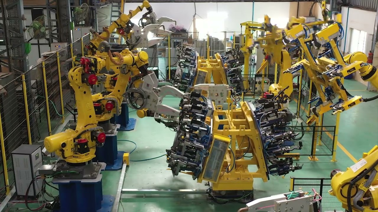 Robotic Automation Spot-Welding Line for Truck Door Panel.