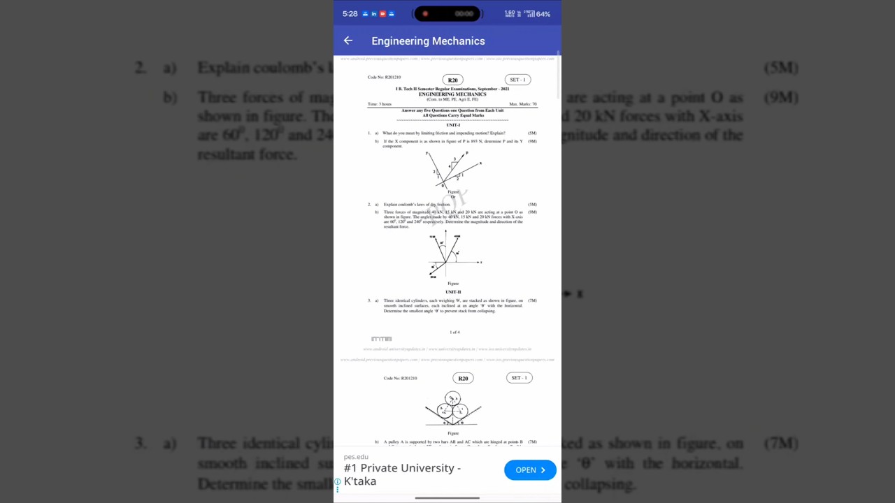 👉Engineering Mechanics Sep 2021 Question Paper 🔥 Important for Exams👍👍