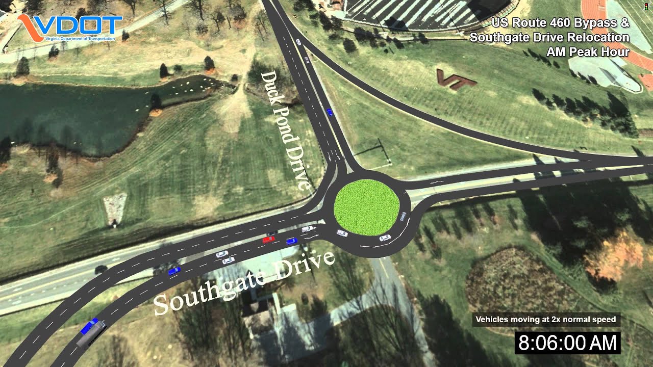 VDOT: US Route 460 Bypass and Southgate Drive Relocation Simulation