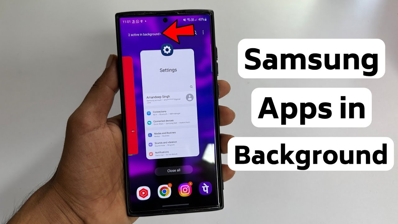 1 active in background samsung | Running apps not showing in recent apps