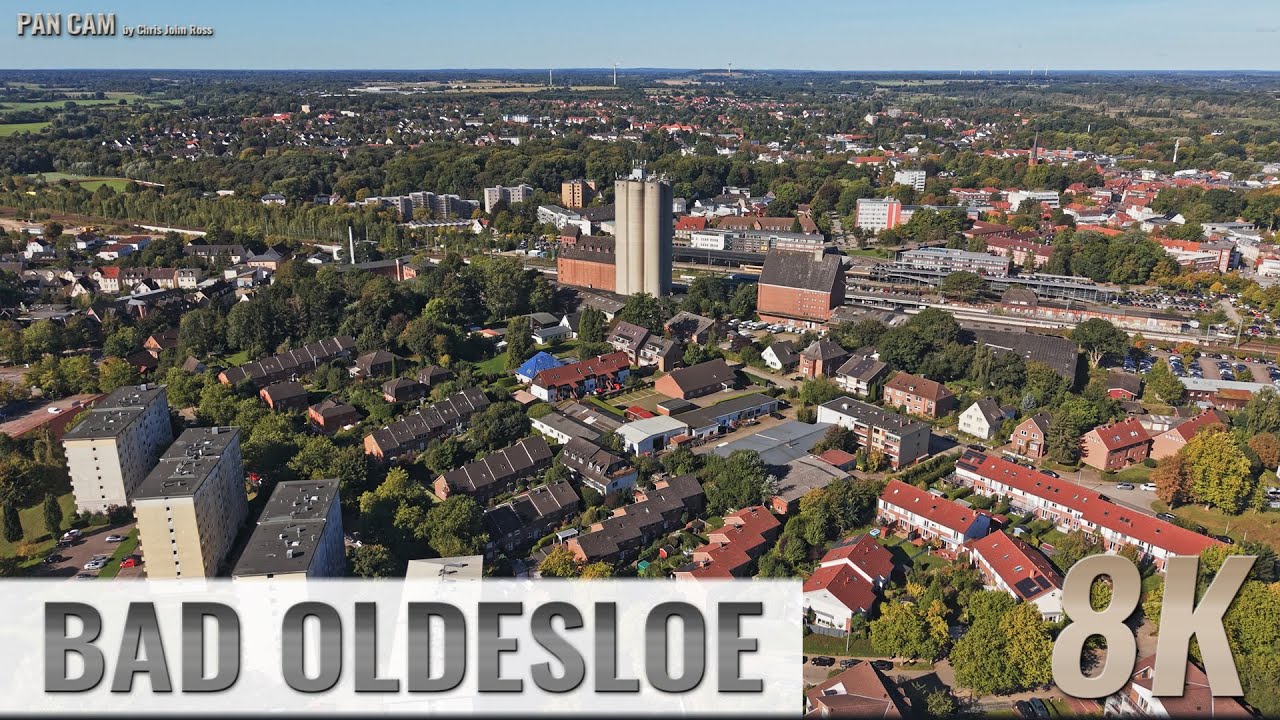 Bad Oldesloe, Germany: Masurenweg, Stoltenrieden - Aerial Pan - Luftpanorama - 4K/8K - 0547