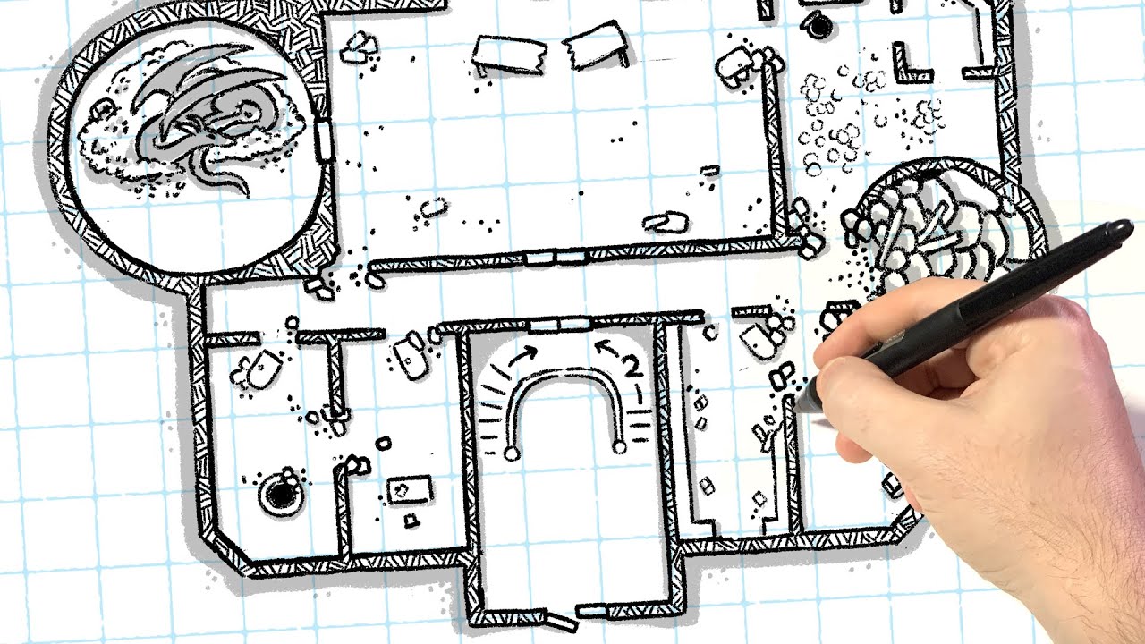 Drawing a Fantasy Castle Map for D&D!!!