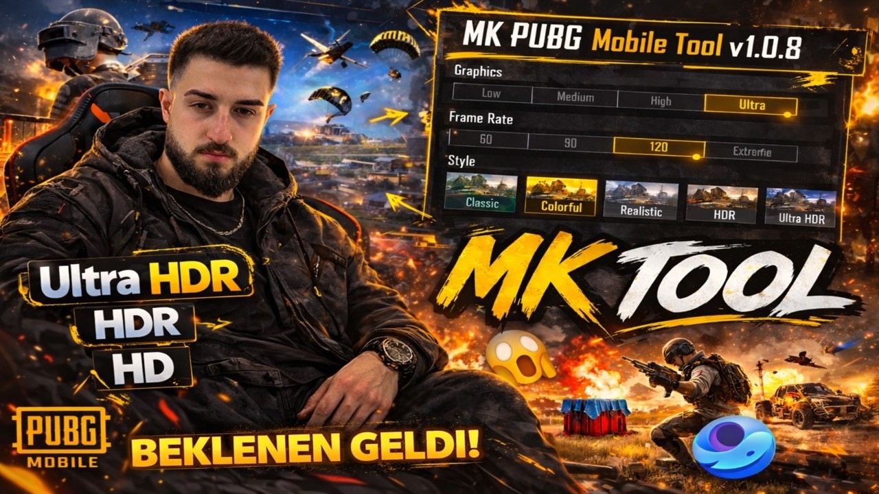 BEKLENEN GELDİ! 🔥 PUBG Mobile MK Tool HD – HDR – Ultra HDR + 120 FPS Ayarları