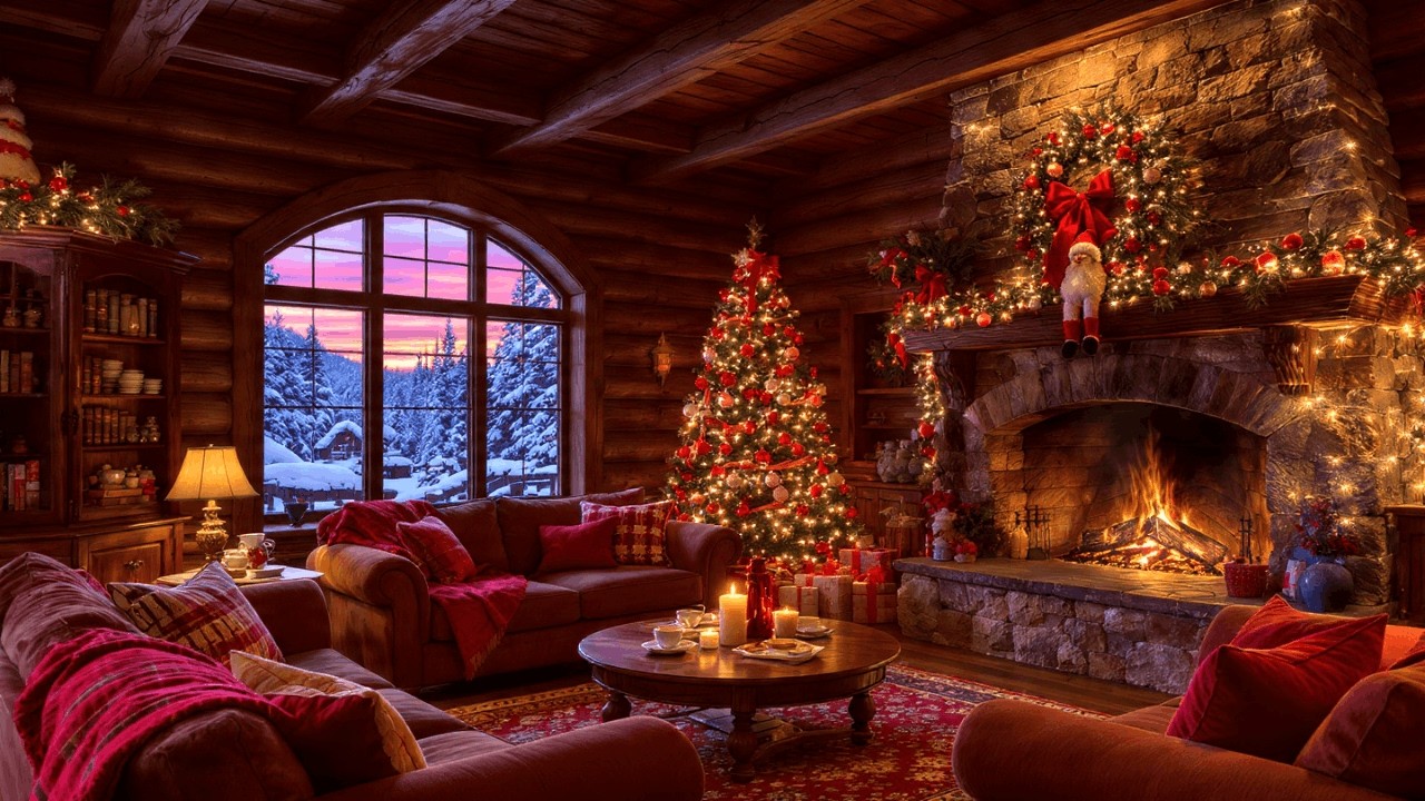 Cozy Fireplace Setting with Calm Jazz for Productive Work Days