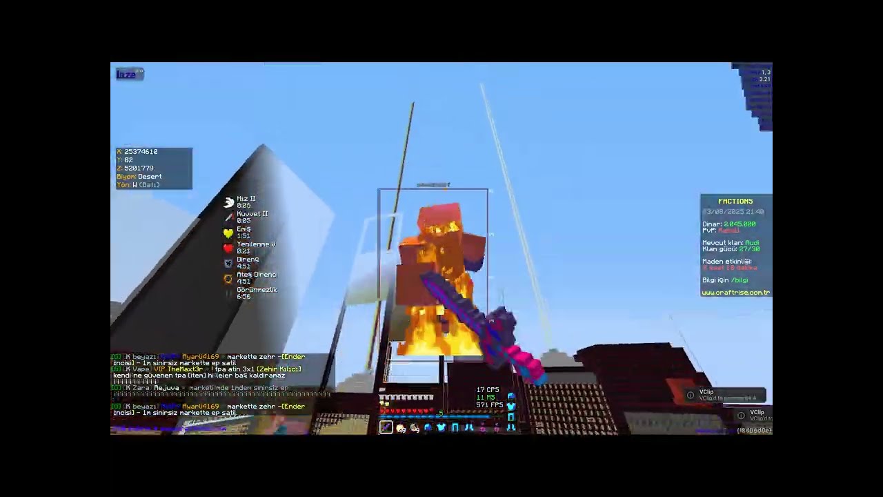 Craftrise Factions -  Zehir Katliamss #craftrise #factions #vs Laze Pro