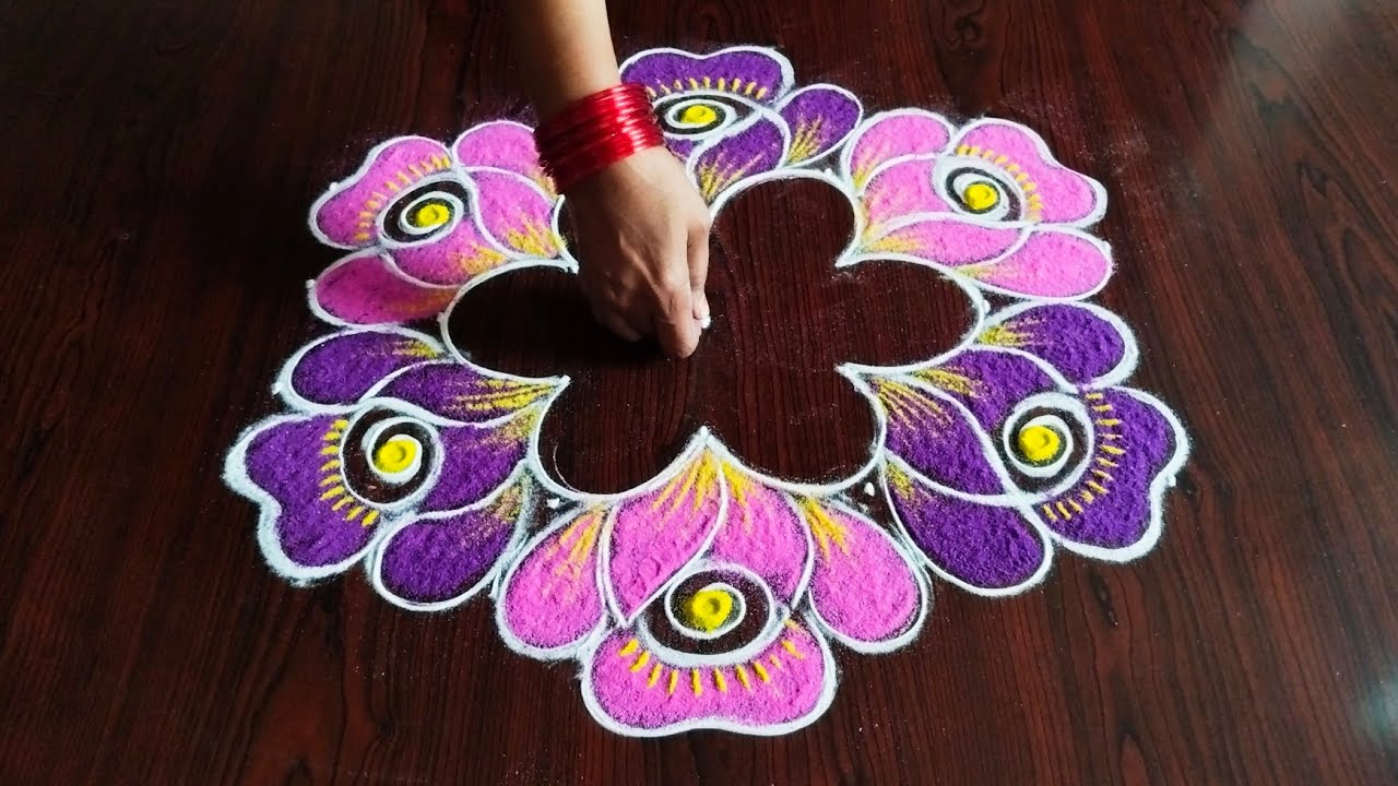 Ganesh chaturthi special rangoli design (7×4) dot's...