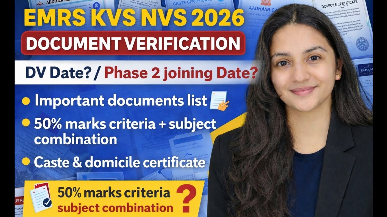 EMRS KVS NVS 2026 Document Verification | Important Document | #kvs #nvs #documents #emrstier2 #emrs