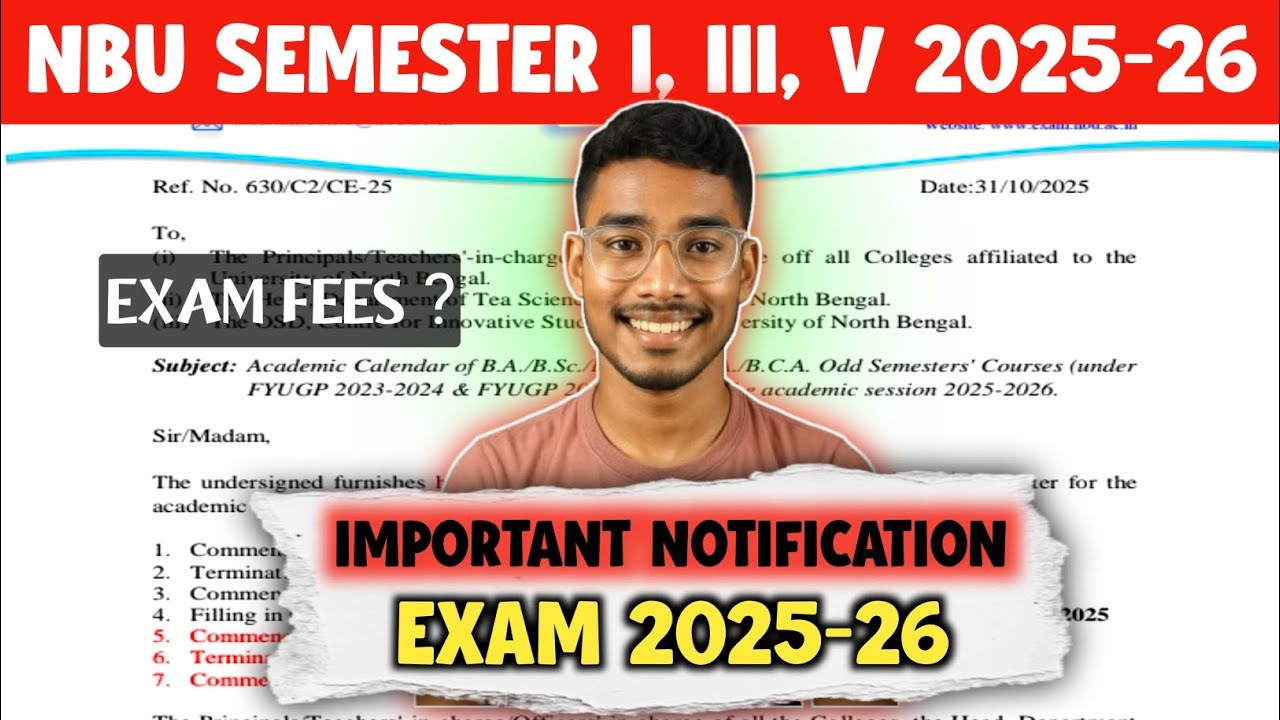 NBU 1st, 3rd & 5th Semester Class & Exam Dates Out! | Study Care WB | Audio Dubbed English & Bengali