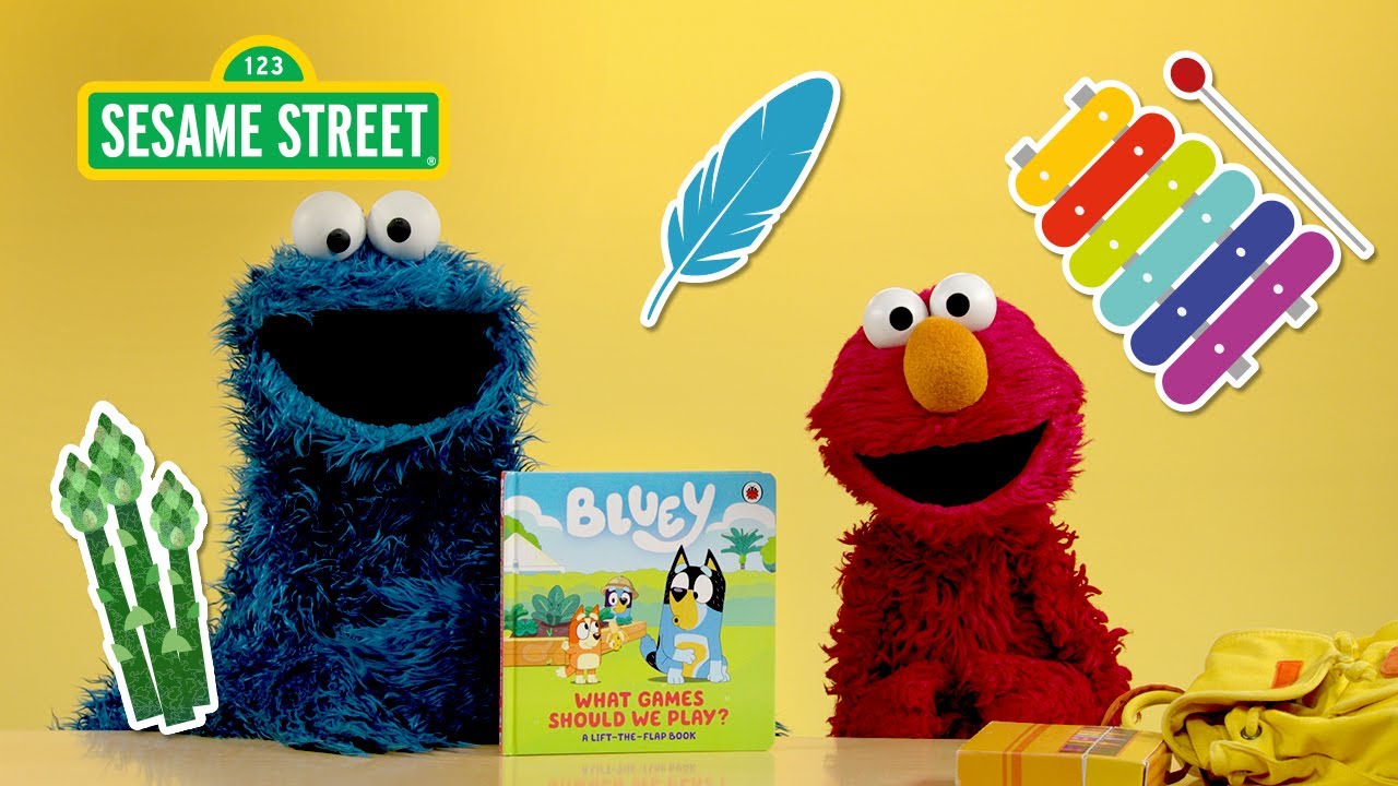 Sesame Street & Bluey: Elmo and Cookie Monster Read “What Games Should We Play!