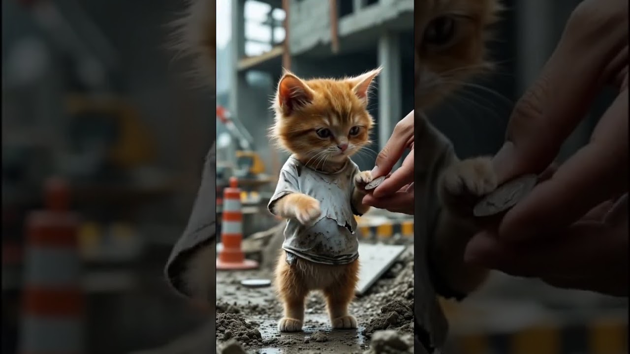 Poor Cat Works Hard To Make His Sister Dream Come True 