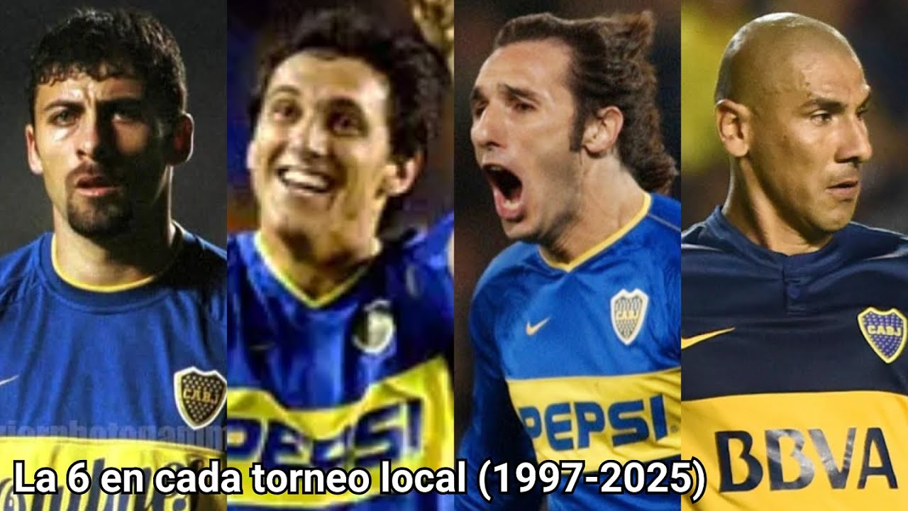 Quién usó la 6 de Boca en cada torneo local | 1997-2025