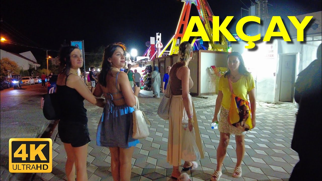 Ночная пешеходная экскурсия по Эдремит-Акчаю | Потрясающая прогулка по побережью в 4K UHD
