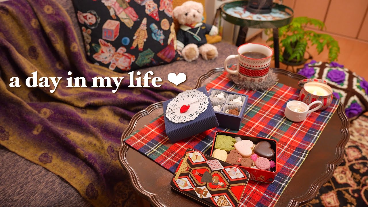 ひとり時間を楽しむ休日🧸🍓｜バッグの中身👜｜今日のコーデ｜購入品紹介｜ししゃものアヒージョ｜くまさんトリュフ