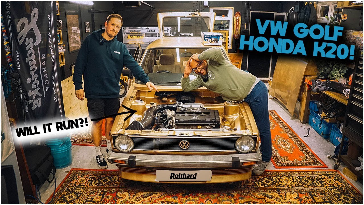 VW Golf MK1 Honda B16 swap - Will it work?! + Rollhard Man Cave