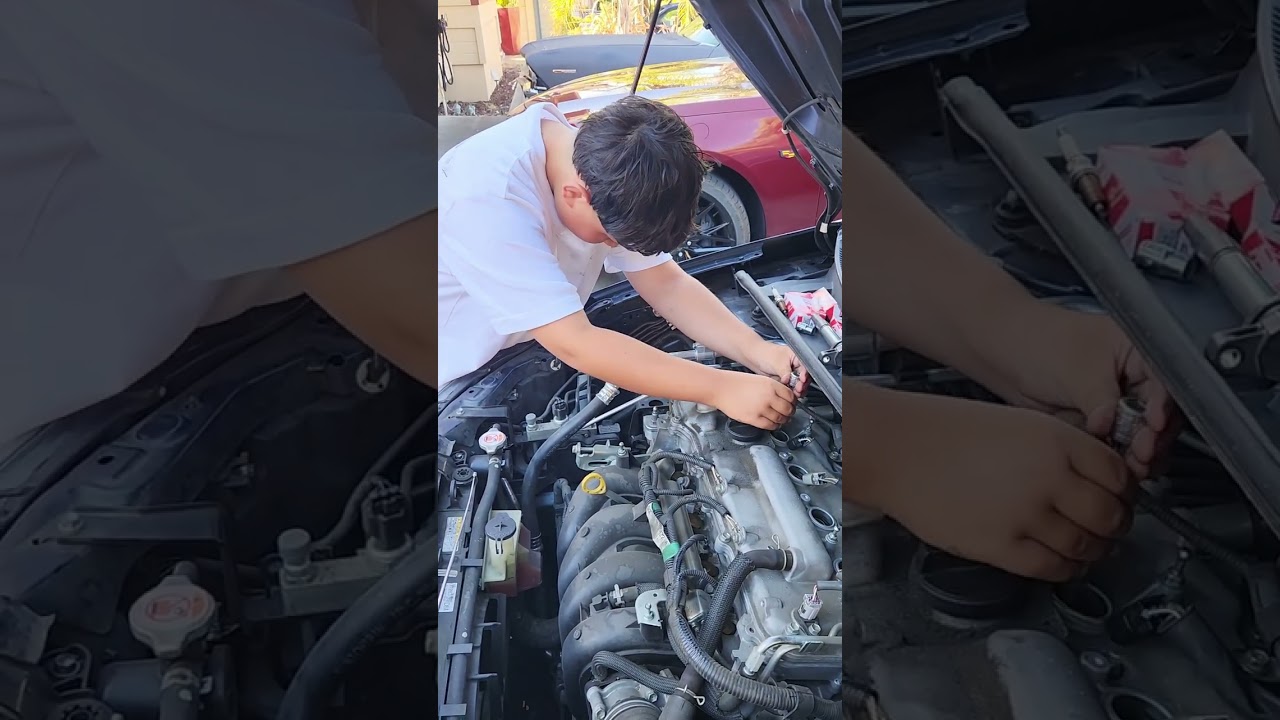 2018 Toyota Corolla spark plug replacement. 10 year old saves neighbor 400 bucks 