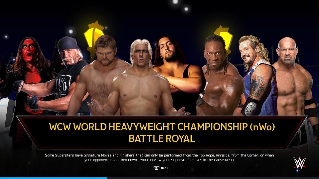 Ric Flair vs Arn Anderson vs DDP vs The Giant vs Hollywood Hogan vs Booker T vs Sting vs Goldberg