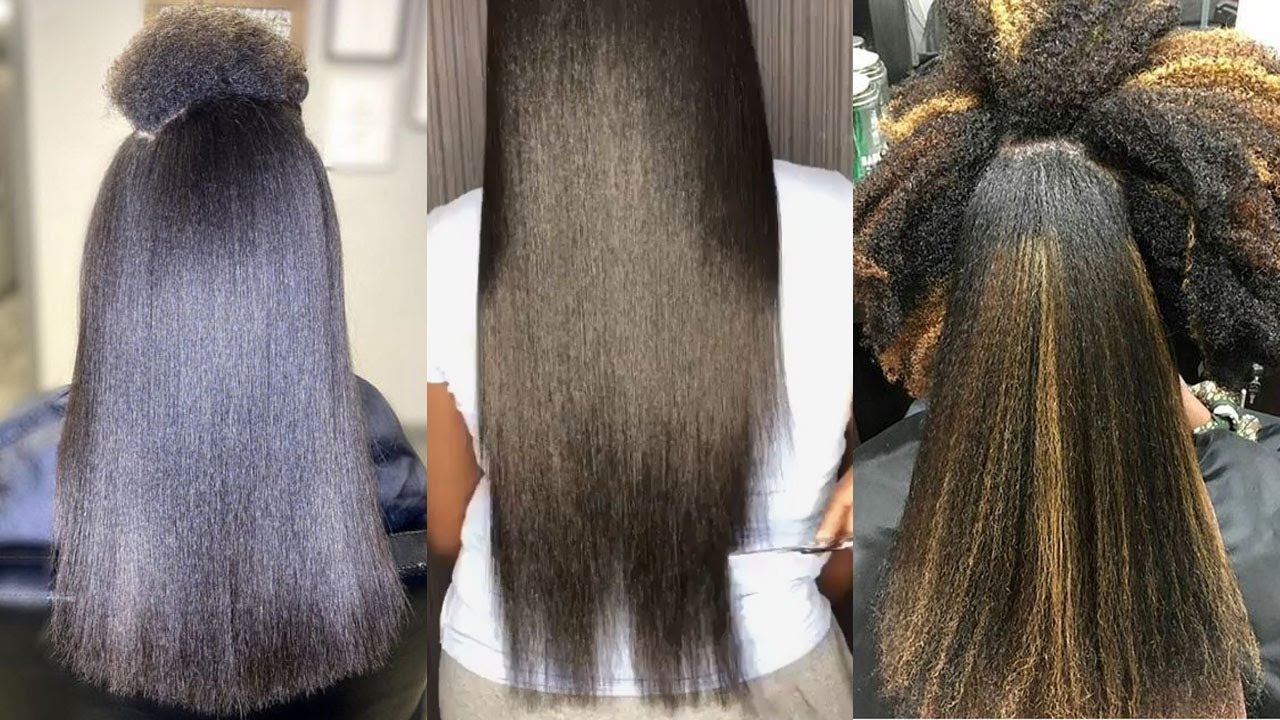 Silk Press on Natural Hair Compilation - 2021 Curly to Straight Transformations