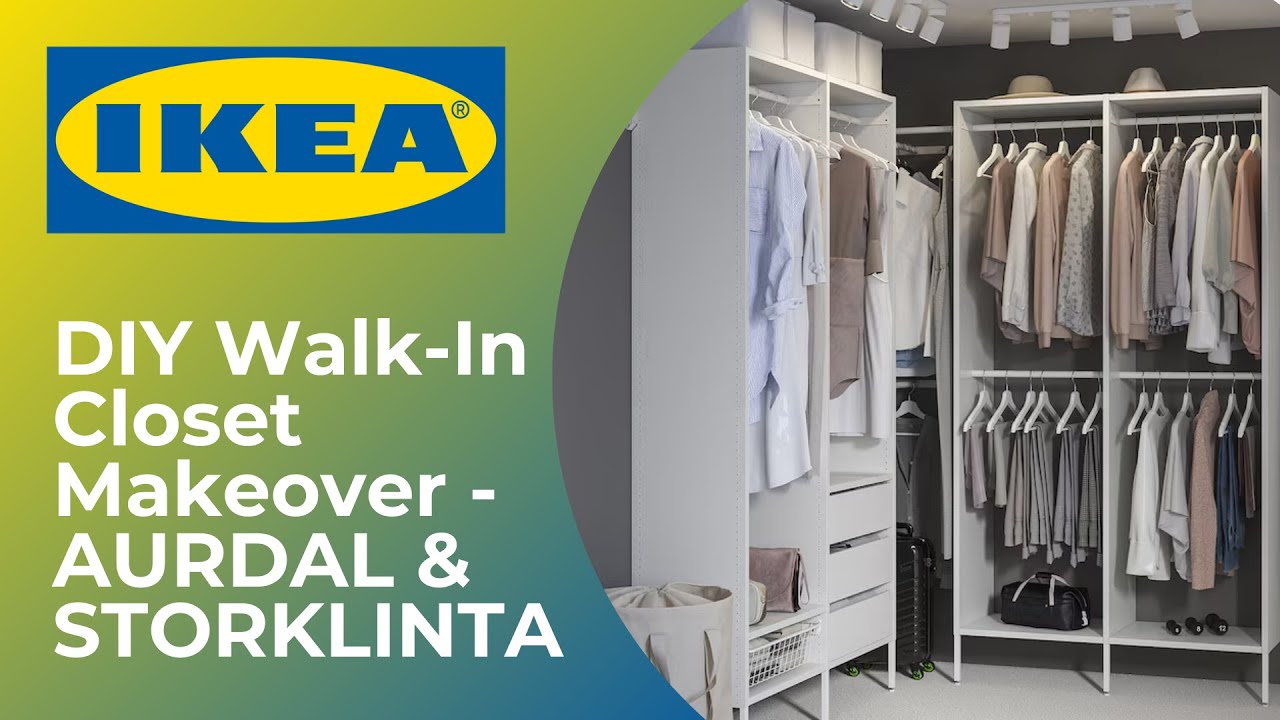 Transform Your Walk-In Closet: IKEA Aurdal System + Storklinta Dresser Makeover